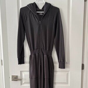 Aerie Charcoal Hoodie Zip Up Jumpsuit